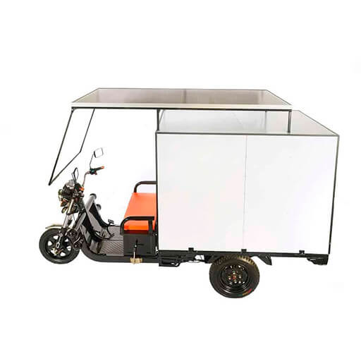 Triciclo elétrico cargo com baú & painel solar